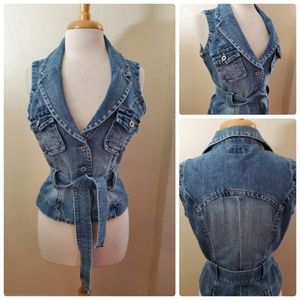 Urban Behavior Cinched Waist Denim Vest
